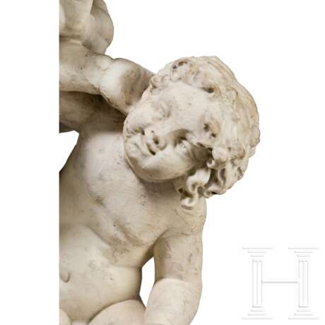 Klassizistische Skulptur eines musizierenden Satyrs mit Knaben, Italien, 19. Jahrhundert - photo 3