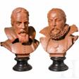 Ein Paar Terrakottabüsten, Galilei und Tycho Brahe, deutsch/Italien, 2. Hälfte 19. Jahrhundert - Auction archive