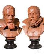 Tycho Brahe. Ein Paar Terrakottabüsten, Galilei und Tycho Brahe, deutsch/Italien, 2. Hälfte 19. Jahrhundert