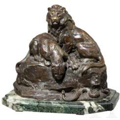 Art Deco-Skulpturengruppe in Bronze von Charles Pierre Maillard (1876 - 1973), Frankreich, um 1925