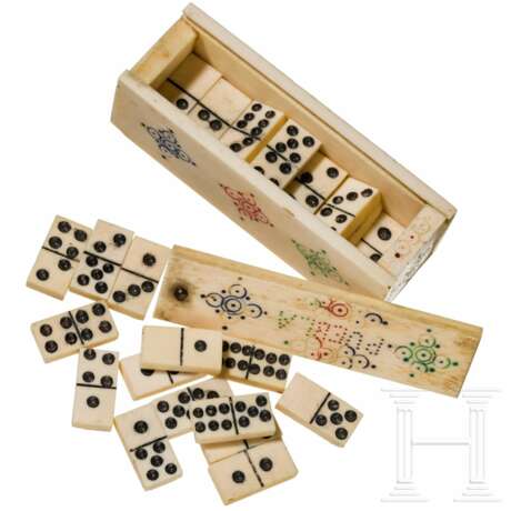 Miniatur-Domino-Spiel, wohl Kolonial-Spanien, 19. Jahrhundert - Foto 1
