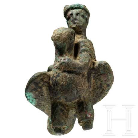 Miniaturbronze "Merkur auf Adler gelagert", römisch, 2. - 3. Jahrhundert - photo 3