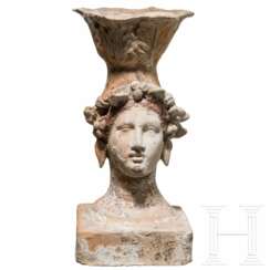 Weihrauchgefäß in Form eines Frauenkopfes, Canosa, Unteritalien, 3. Jahrhundert vor Christus