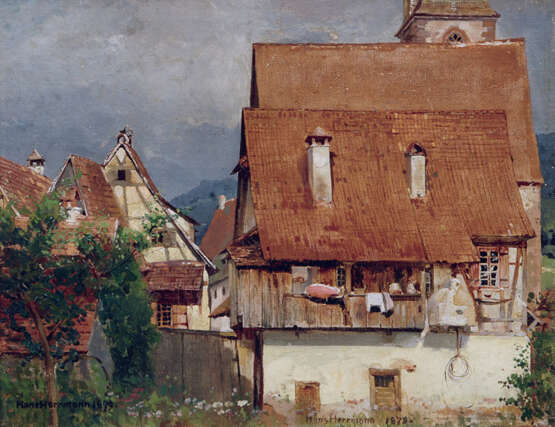 Hans Herrmann (Berlin 1858 - Berlin 1942). Rheinisches Dorf - photo 1