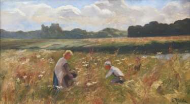 Anton Filkuka (Wien 1888 - Wien 1957). Kinder auf der Wiese
