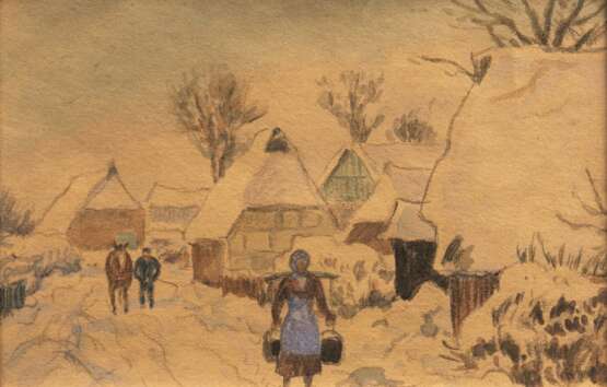 Ernst Eitner (Hamburg 1867 - Hamburg 1955). Dorf im Schnee - photo 1