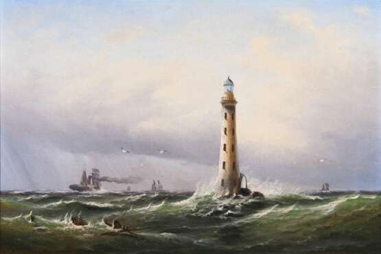 Alfred Jensen (Randers 1859 - Hamburg 1935). Der Eddystone-Leuchtturm - Foto 1