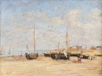 Andrea Tavernier (Turin 1858 - Grottaferrata 1932), zugeschrieben. Am Strand