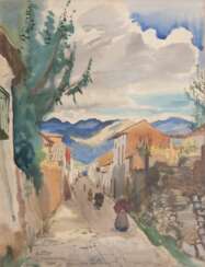 Ernst Huber (Wien 1895 - Wien 1960). Straße in Cuzco, Peru