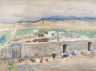Ernst Huber (Wien 1895 - Wien 1960). Peruanischer Bauernhof bei Arequipa