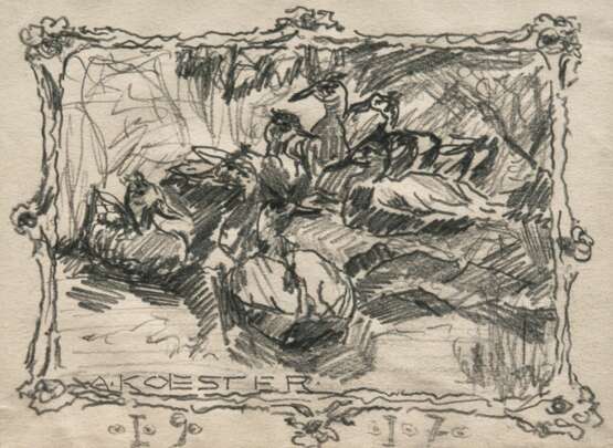 Alexander Koester (Bergneustadt 1864 - München 1932). Zwei Zeichnungen mit Enten - photo 1