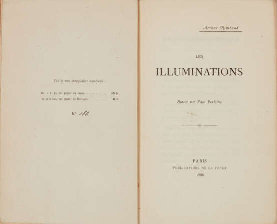 RIMBAUD, Arthur (1854-1891) Les Illuminations Notice par Pau... - фото 1