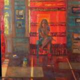 Я на красном фоне Canvas on the subframe Oil paint Realism Genre art 2020 - photo 1