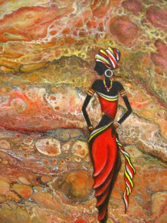 Африка Karton Acrylfarbe Mythologische Malerei Russland 2019 - Foto 1