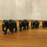 Figurine «Ancienne collection d&#39;éléphants de trois types», Métal, Voir la description, 1975 - photo 4