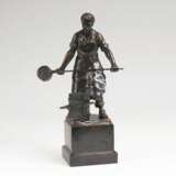 P. Villette tätig in Paris Anf. 20. Jahrhundert. Bronze-Skulptur 'Bronzegießer vor seiner Kokille' - фото 1