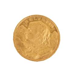 Schweiz/GOLD - 20 Franken Vreneli 1926 B,