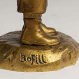 Antoine Bofill erwähnt 1890 - 1939, Barcelona & Paris. Bronze-Figur 'Kind mit Umhang und Kapuze' - photo 2
