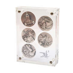 BRD - 5 Silberne Motivmedaillen entworfen von Salvador Dalí,