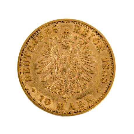 Preussen - 10 Mark Preussen, Kaiser Friedrich, GOLD - фото 2