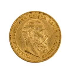 Preussen - 10 Mark Preussen, Kaiser Friedrich, GOLD