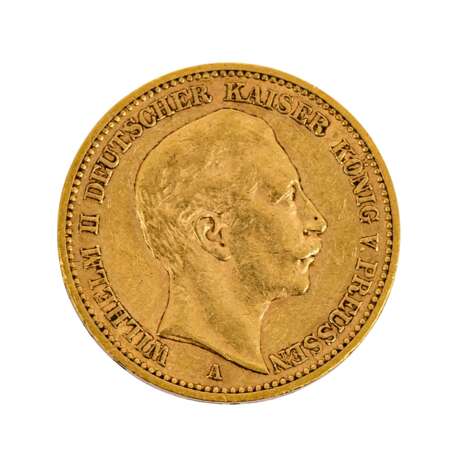 Preussen - 20 Mark 1889, Kaiser Wilhelm I, GOLD, - фото 1