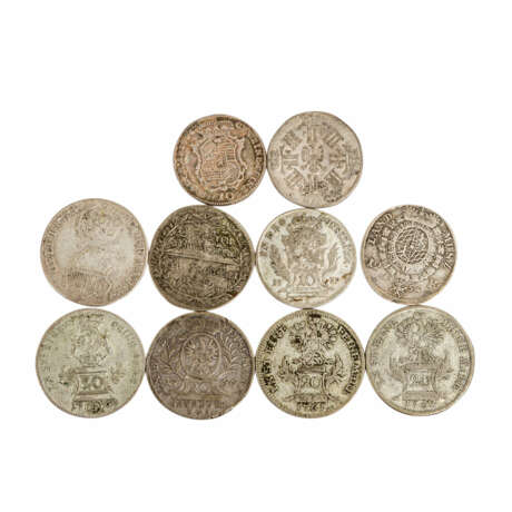 Altdeutschland - Konvolut von 10 Kleinmünzen in Silber, - Foto 2