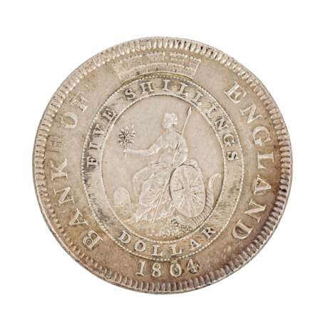 GB/Silber - 5 Shillings/1 Dollar 1804, Überprägung eines 8 Reales Stücks, - Foto 2