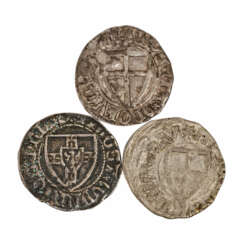 Deutscher Orden - 3 x Schilling ohne Jahresangabe, ex. ca. 1351/1422,