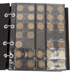 Euro Münzen, Sammlung mit Schwerpunkt bei 1 und 2 Euro Münzen,