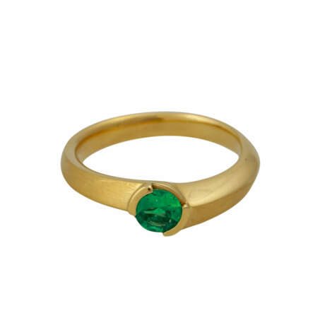 Ring mit rund facettiertem Smaragd, ca. 0,3 ct, - Foto 2