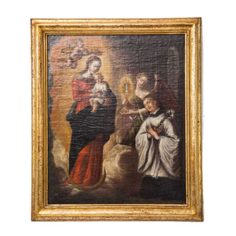 MALER des 18. Jahrhundert, "Anbetung der Maria mit Christuskind durch den Heiligen Antonius", - Foto 2