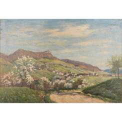 DRÜCK, HERMANN (1856-1931) "Weite Landschaft mit Dörfern"