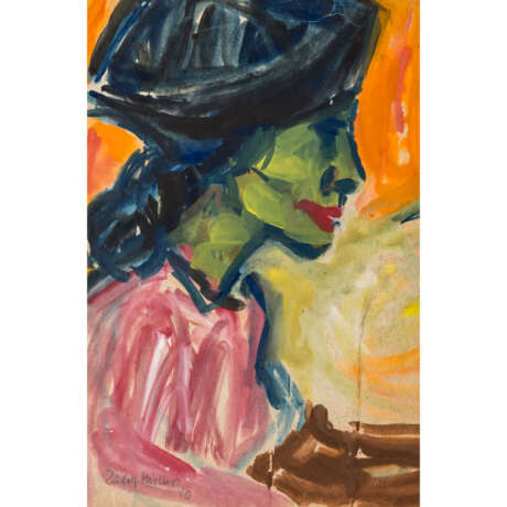 MÜLLER, RUDOLF (1903-1969), "Portrait einer Dame im Profil", - Foto 1