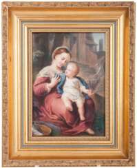 Porzellanbild 'Madonna mit Kind' nach Corregio