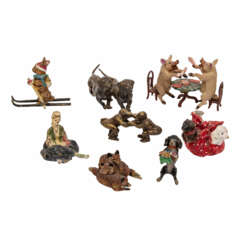 Konvolut 8 Miniaturfiguren, unter anderem Wiener Bronzen, 20. Jahrhundert: