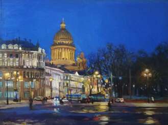 "Night. View of St. Isaac's Cathedral"