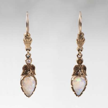  Paar Jugendstil Opal-Ohrhänger - фото 1