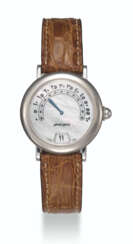 GERALD GENTA, WHITE GOLD RETRO MODEL WITH EASTERN ARABIC NUMERALS AND MOTHER-OF-PEARL DIAL