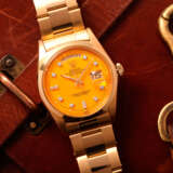 Rolex. ROLEX, GOLD AND DIAMONDS DAY-DATE WITH YELLOW STELLA DIAL, REF. 1802 - photo 1