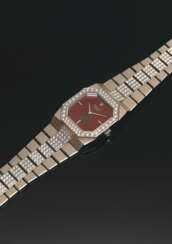 ROLEX, WHITE GOLD AND DIAMONDS WITH BURGUNDY DIAL, REF. 4652 - MADE FOR THE SULTANATE OF OMAN