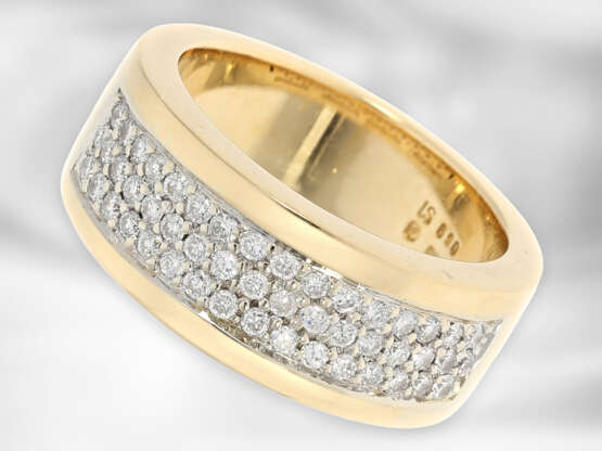 Ring: attraktiver moderner Gelbgoldring mit Brillanten, ca. 0,59ct, 18K Gold - Foto 1