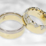 Ring: 2 unikate Goldschmiederinge, 1 Gelbgoldring mit Brillanten, 1 Bicolorring, 14K Gold, Anfertigung Hamburger Goldschmiede - photo 2