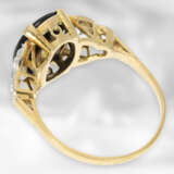 Ring: zierlicher antiker Onyxring mit Diamanten im Altschliff, insgesamt ca. 0,61ct, 18K Gold - Foto 4
