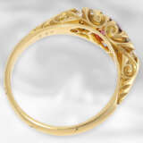Ring: sehr dekorativer antiker Rubinring mit Altschliff-Diamanten, insgesamt ca. 1ct, 18K Gold, Hallmarks Birmingham 1903 - Foto 3