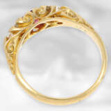 Ring: sehr dekorativer antiker Rubinring mit Altschliff-Diamanten, insgesamt ca. 1ct, 18K Gold, Hallmarks Birmingham 1903 - photo 4