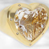 Ring: attraktiver schwerer Designerring mit großem Bergkristall und Brillanten, 18K Gelbgold - photo 1