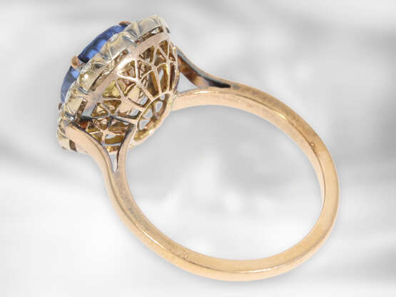 Ring: interessanter, vermutlich antiker Saphir/Brillantring, 14K Roségold & Silber - photo 3