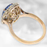 Ring: interessanter, vermutlich antiker Saphir/Brillantring, 14K Roségold & Silber - фото 3