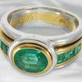 Ring: wertvoller und sehr solide gearbeiteter 18K Smaragd-Goldschmiedering, Mittelstein von 1,6ct - Foto 3